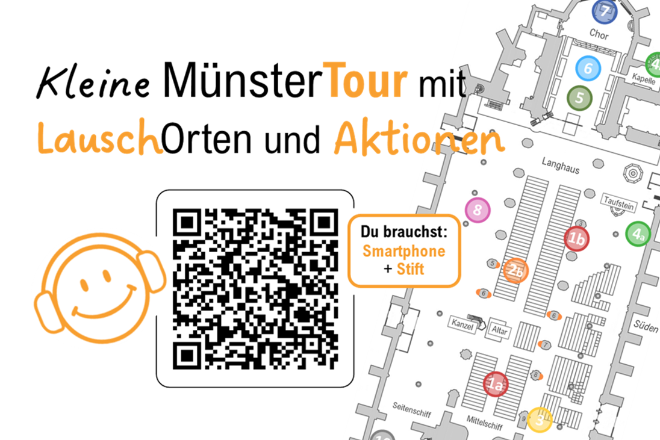 COOL - an hei&szlig;en Ferientagen eine selbstgef&uuml;hrte Kirchenf&uuml;hrung durchs Ulmer M&uuml;nster machen! Das LAUSCH-Papier daf&uuml;r gibt 's bei der M&uuml;nster-INFORMATION.